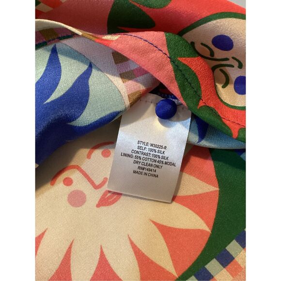 NEW Johnny Was Workshop Lionora 100% Silk Swing Dress Sz L - Picture 6 of 10